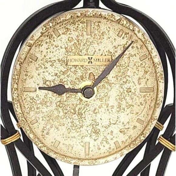 Stunning Howard Miller Vercelli Mantel Clock Wrought-Iron w/Gold Accents 635-141 - Picture 2 of 10
